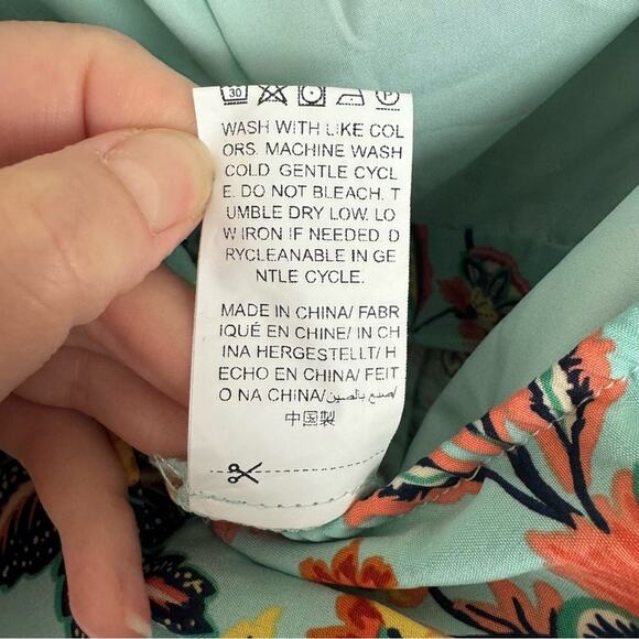 One Shoulder Turquoise floral Wide Leg Jumpsuit Size 6 Medium - Picture 8 of 8